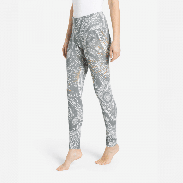 Spirit of Om Leggings Puja in graugold, hoher Bund und Mandala Print