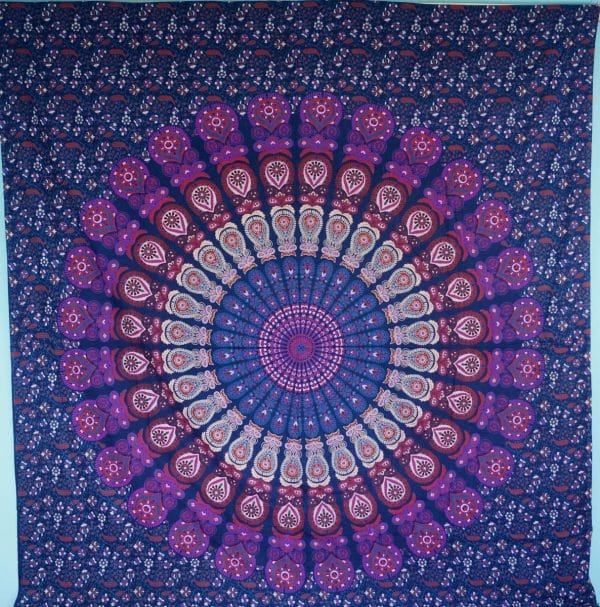 Mandala Wandbehang lila blau 230 cm x 200 cm