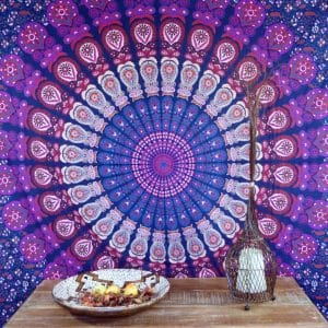 Mandala Wandbehang lila blau