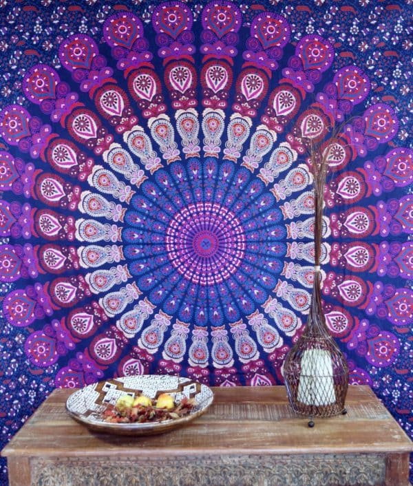 Mandala Wandbehang lila blau