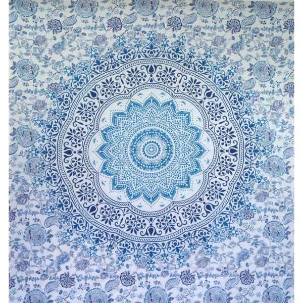 Mandala Wandbehang blau weiss 200 cm x 230 cm