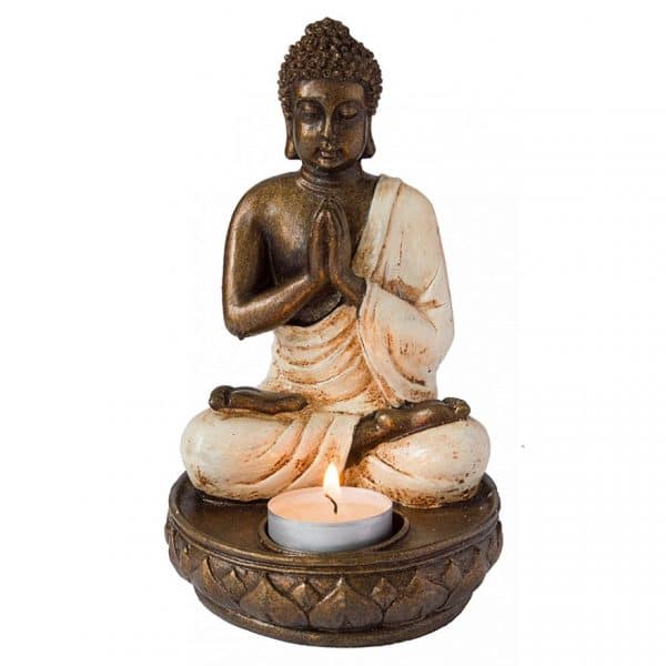 Buddha mit Teelicht aus Resin