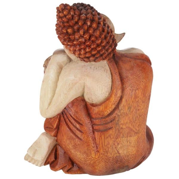 Sitzender Buddha aus Suarholz Indonesien Rueckseite