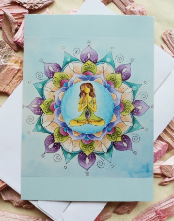Mandala Yoga Karte lila von Dalaya
