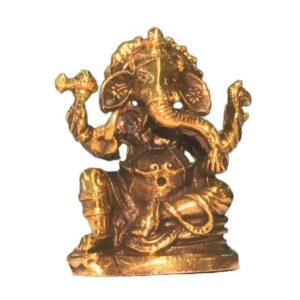 kleiner Ganesha sitzend aus Messing