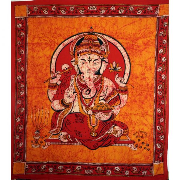Batik Wandbehang aus Indien mit Ganesha Motiv