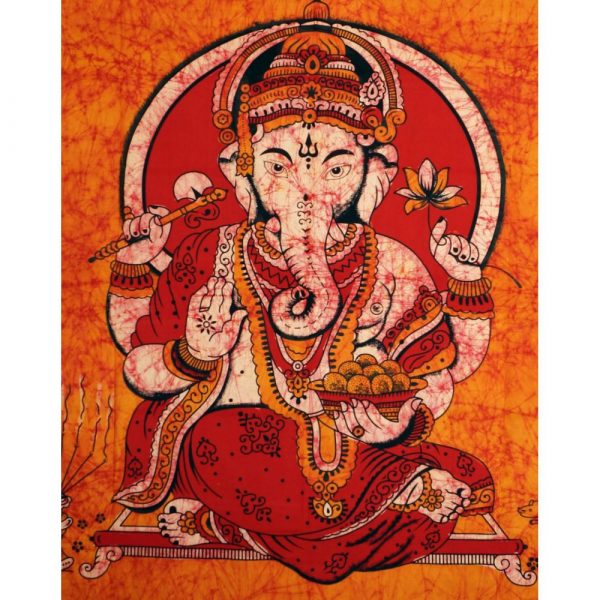 Tagesdecke oder Wandbehang aus Indien mit Ganesha