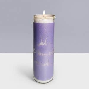 Sign Kerze 'ich erinnere mich' in glitzer violet