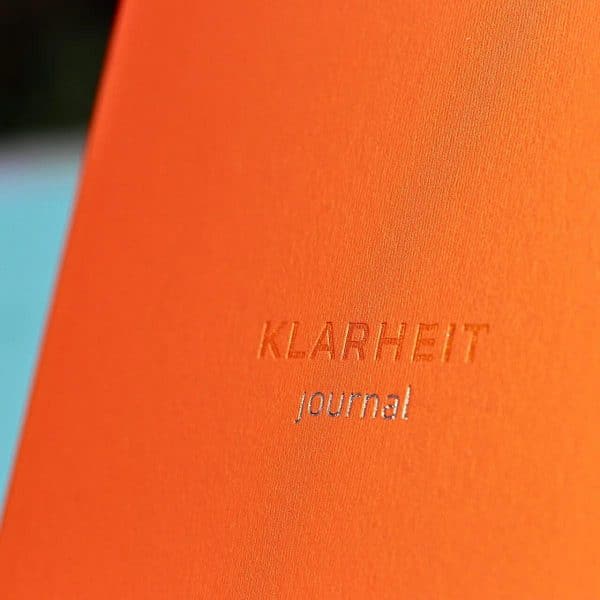 Klarheit Journal Dankbarkeitstagebuch orange Cover