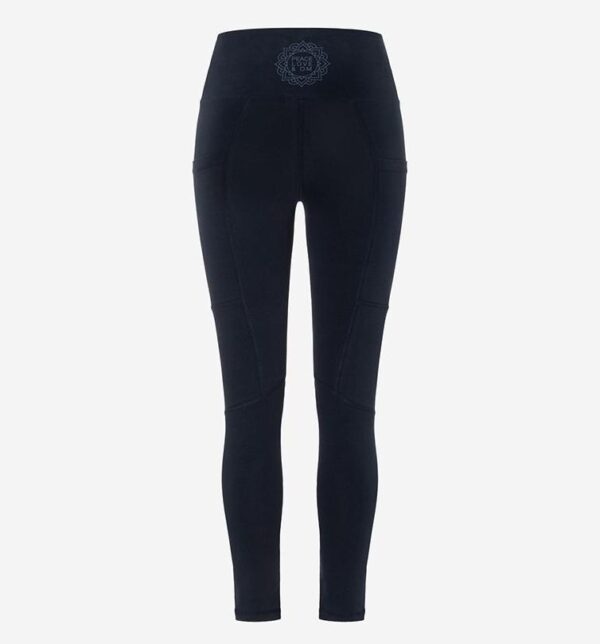 Sport Leggings Yoga & Run von Spirit of Om in dunkelblau Rueckseite