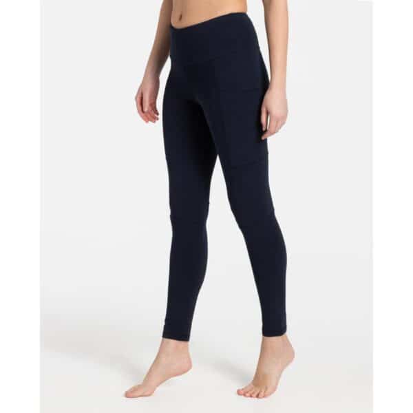 Sport Leggings Damen Yoga & Run von Spirit of Om in dunkelblau mit Seitentaschen