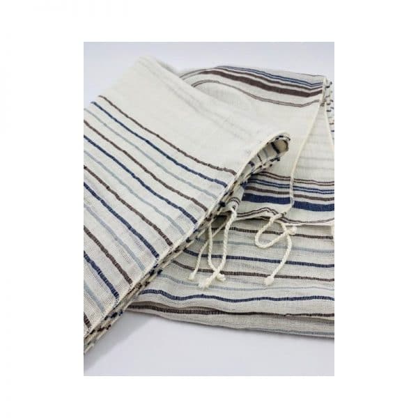 Lokkum Schal aus Baumwolle und Leinen blau, grau, bordeaux