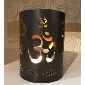 Teelicht aus Kupfer mit Om Symbol