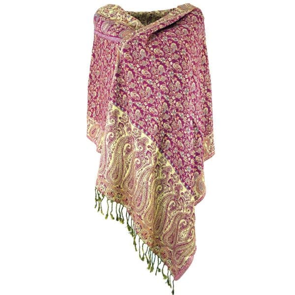 Pashmina Schal mit Paisley Muster in pink