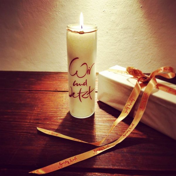 Sign Kerze 'Wir und Jetzt' Weihnachtsstimmung