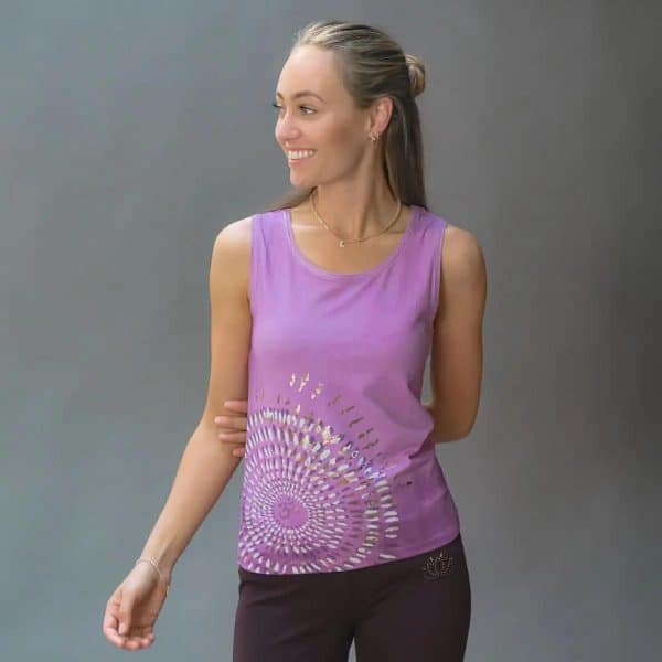 Yoga Tanktop 'Peace' in violet von Spirit of Om