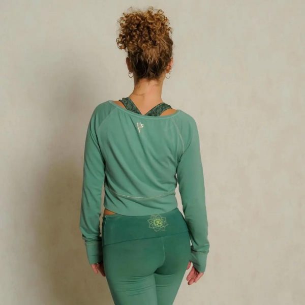 Crop Top Bambus green Yoga Shirt langarm von Spirit of Om Rueckseite