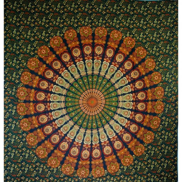 Mandala Wandbehang aus Indien in warmen Herbstfarben
