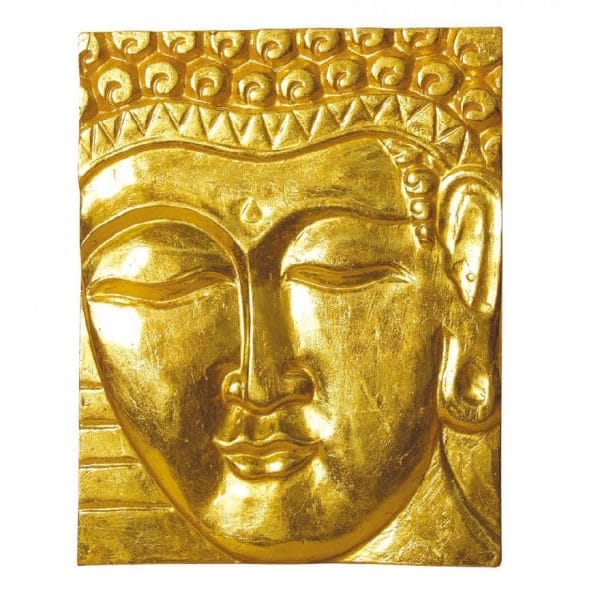 Wandrelief Buddha vergoldet