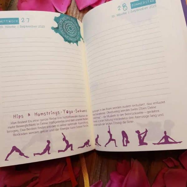 Yoga Kalender 2023 Innenteil Tagesansicht
