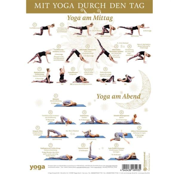 Yoga Poster A4 Yogasequenzen für mittag und abend