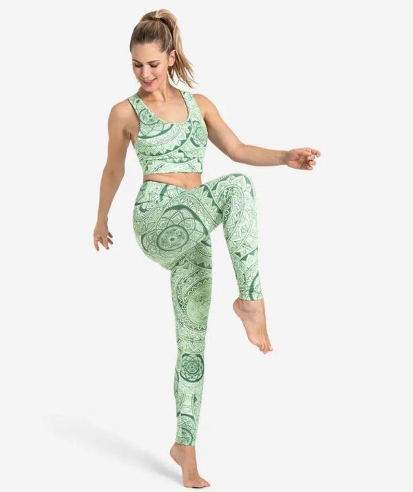 Yoga Set Bala in smaragd im Mandala Print von Spirit of Om Legging und Bra